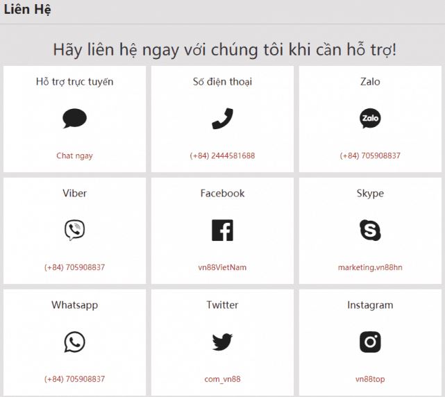 Cach lien he nha cai Vn88 nhanh nhat 