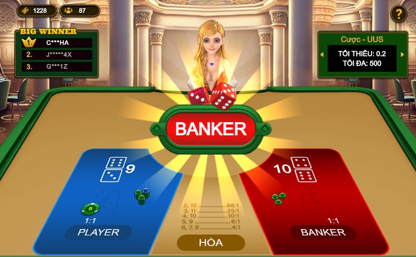Luat choi Xuc Xac Baccarat tai Vn88