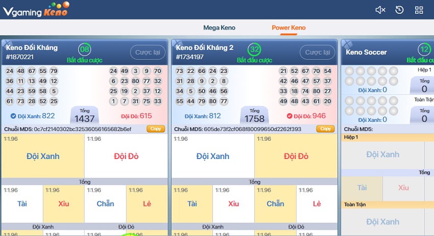 Quy tac choi Mega Keno Vn88