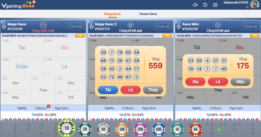 Mo ta game Mega Keno Vn88