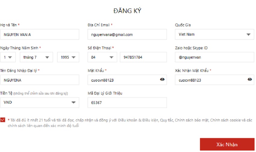 Bieu mau dang ki dai ly Vn88 